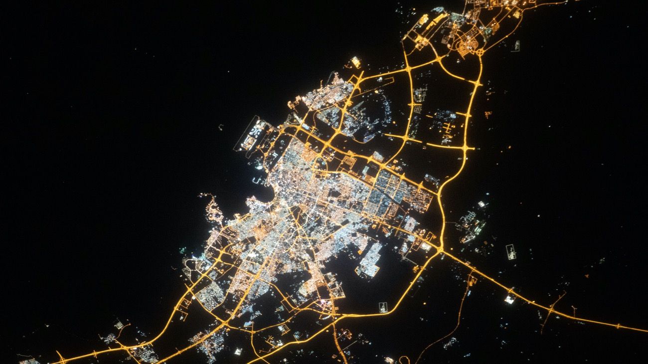 Doha, capital de Qatar, vista desde la Space Station.