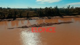 Quedó a la vista la malla protectora del Tünel Subfluvial en el río Paraná.