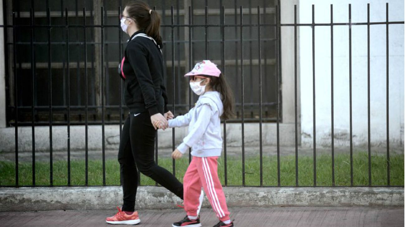 Los chicos de nuevo paseando en las calles porteñas, postal del soleado sábado 16 de mayo.