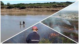 Si algo le faltaba a la bajante eran incendios intencionales en la isla Las Damas, frente a Goya.