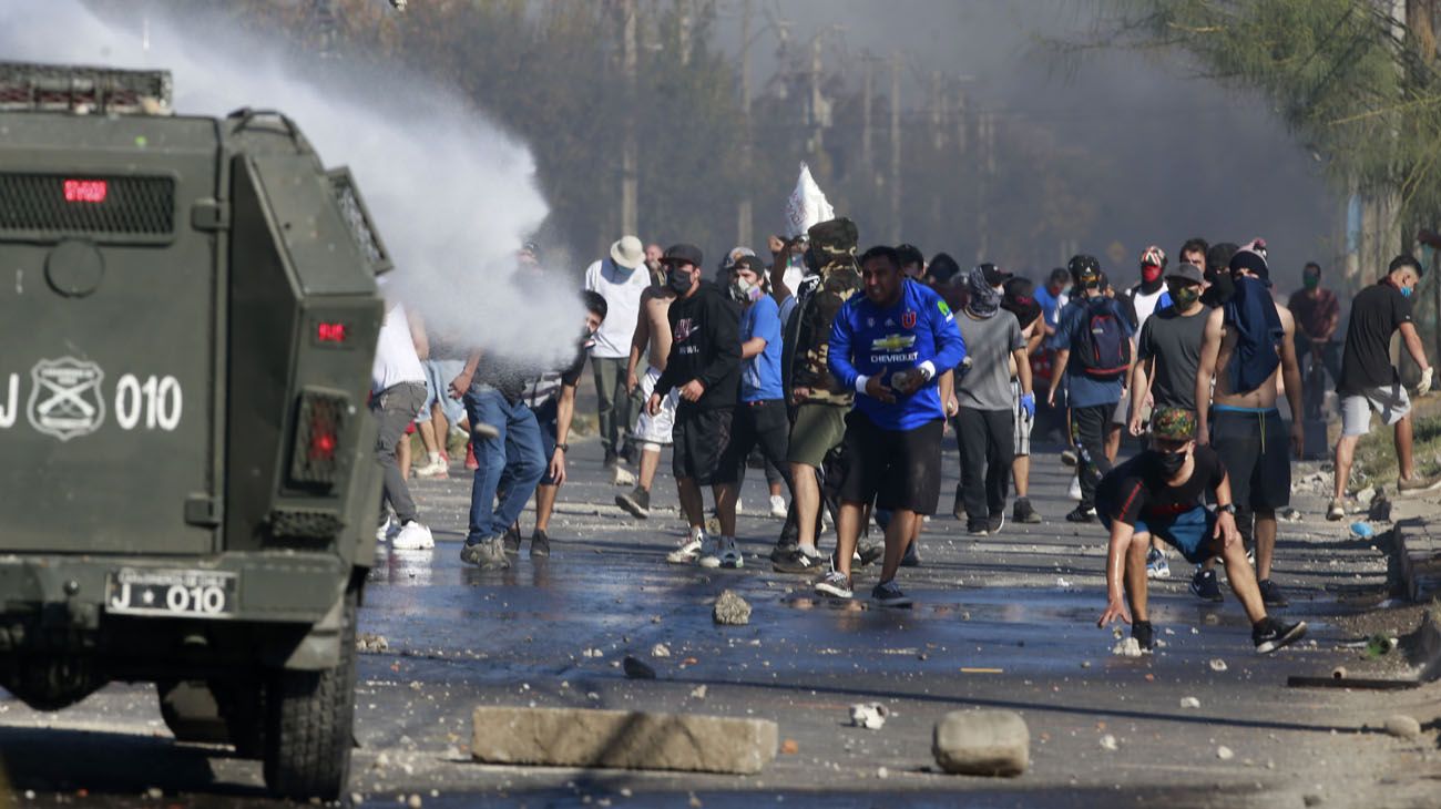 Protesta comuna el bosque en Santiago de Chile