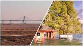 Clima imprevisto: el río Paraná; seco; Lago Puelo, inundado. Ninguno de ambos casos fue previsto a tiempo.