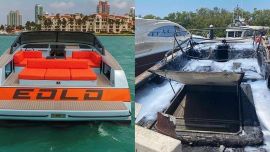 Yate de Pablo Pérez Companc incendiada