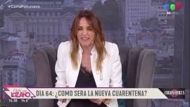 Verónica Lozano imitando a Nicolás Wiñazki en su programa de Telefe.