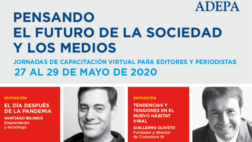 Adepa: jornadas de capacitación virtual para periodistas y editores del 27 al 29 de mayo.
