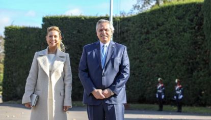 Alberto Fernández y Fabiola Yáñez desde la Residencia de Olivos el 25 de mayo.