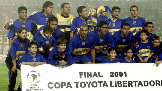 El equipo de Boca campeón de la Libertadores 2001.