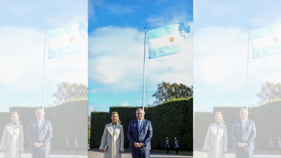 Alberto Fernández y Fabiola Yáñez, en Olivos.