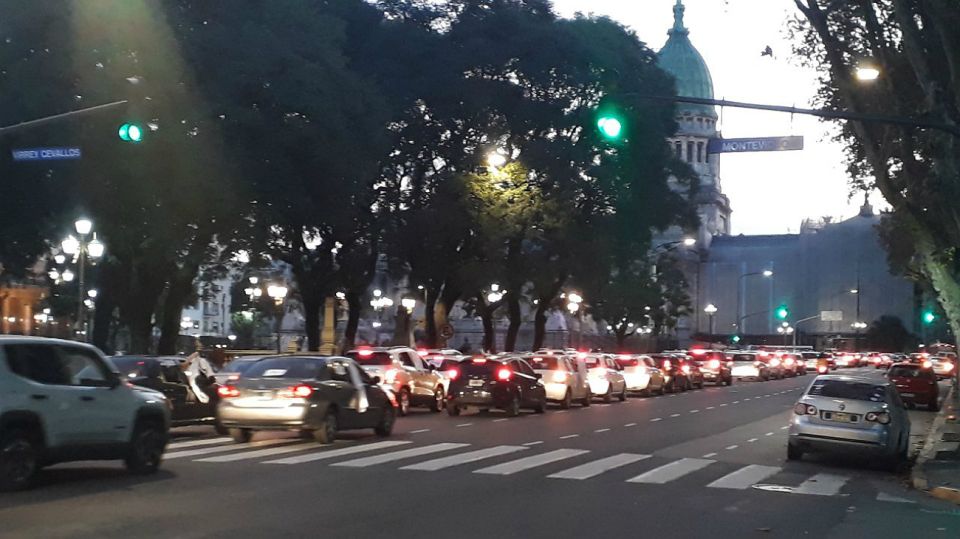 Protestas en la zona del Congreso.