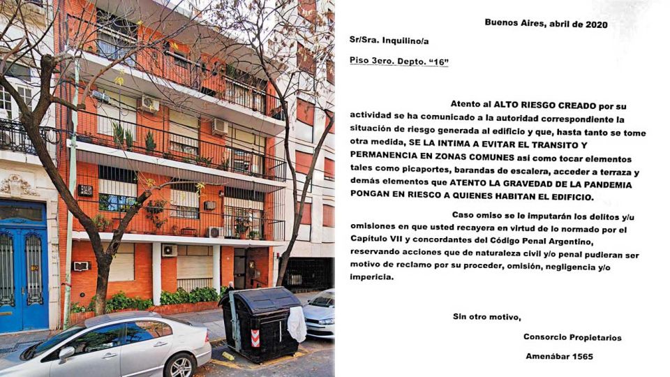 Primer caso. Una médica de un edificio en Amenábar al 1500 fue intimada por el consorcio de copropietarios.
