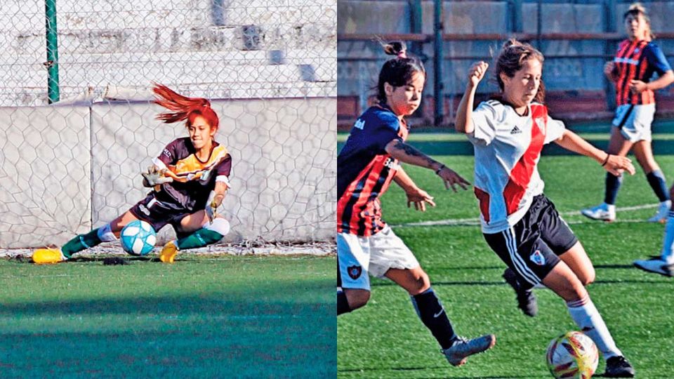 En acción. Stephanie Rea es arquera de Escursionistas, y Camila Godoy, delantera de River. Las dos fueron derivadas a hoteles que dispuso el Gobierno de la Ciudad.