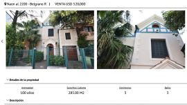 La publicación de la propiedad de la inmobiliaria