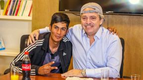 Alberto Fernández con Brian Gallo