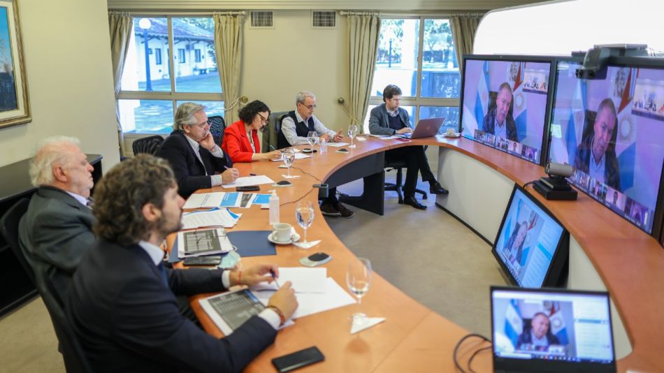 Alberto Fernández en videoconferencia