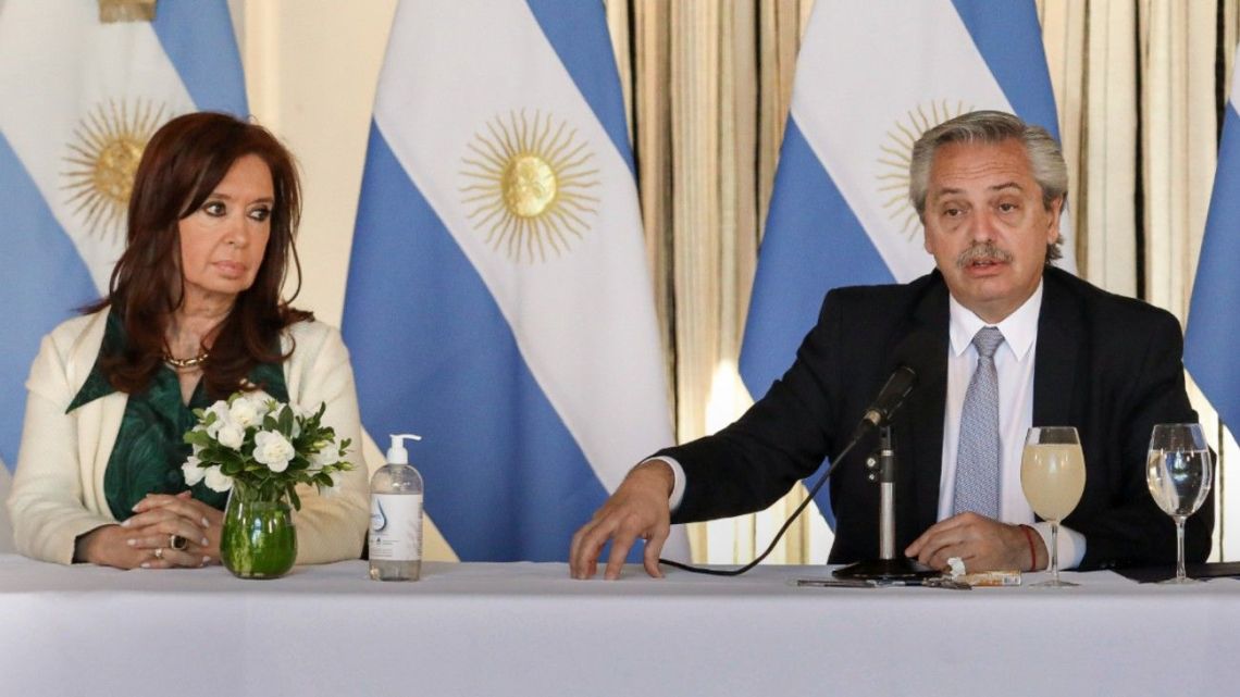 President Alberto Fernandez (right) and Vice-President Cristina Fernández de Kirchner.
