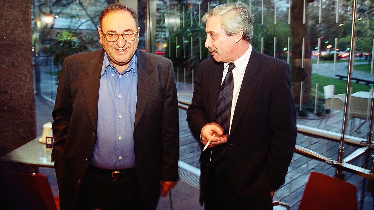 Juan José Saer, durante su última visita a Buenos Aires, junto a Alberto Díaz. En el Malba, en 2004.