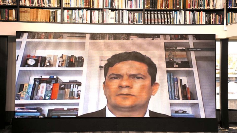 Sergio Moro, en la conferencia con académicos argentinos.