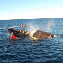 El Chiarpesca 59 fue el tercero de los barcos hundidos en el Parque Submarino Las Grutas.