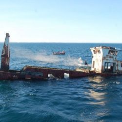 El Mariana Rojamar fue el segundo de los barcos hundidos en el Parque Submarino Las Grutas.