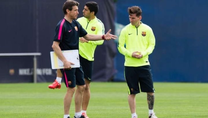 Juan Carlos Unzué y Lionel Messi