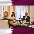 Fabiola Yáñez recibió al embajador de Qatar e impactó con su look 