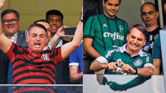 Dos caras. Con las camisetas de Flamengo y de Palmeiras.