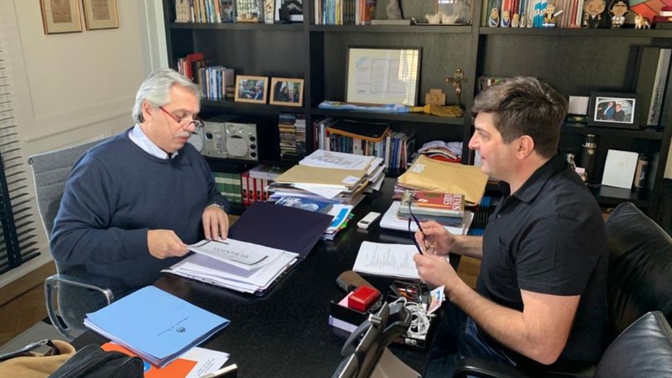 Alberto Fernández y Gabriel Delgado, en Olivos