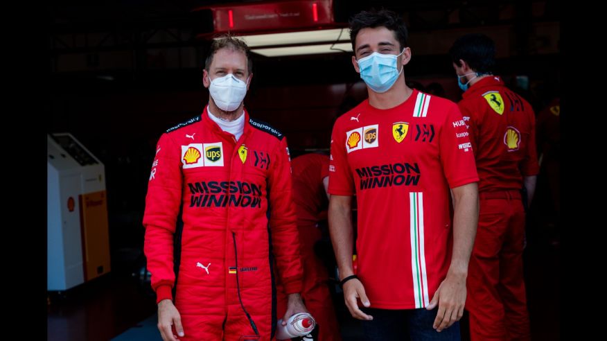 Cómo fue el reencuentro de Vettel y Leclerc