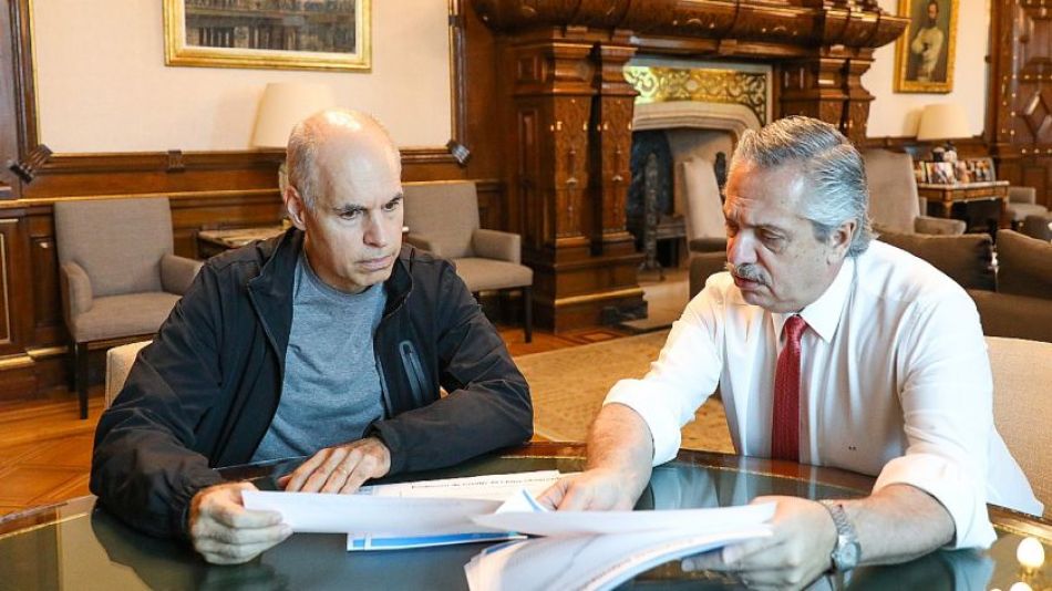 Horacio Rodríguez Larreta junto a Alberto Fernández