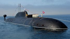 Como se ve en las imágenes, durante el ejercicio se utilizó el submarino Petropavlovsk-Kamchatski.