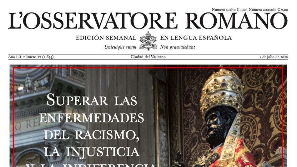 Edición semanal del Osservatore Romano.