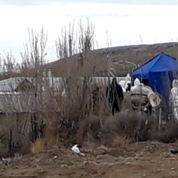 A tent covers the area where Fabián Gutiérrez's body was found.