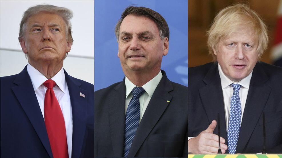 Trump, Bolsonaro y Boris Johnson 20200707