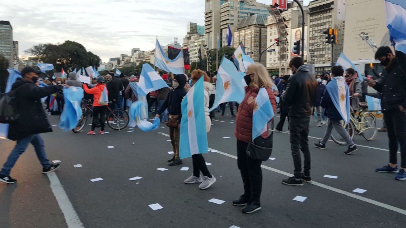 9 de Julio de 2020: Obelisco y Plaza de Mayo fueron escenarios de la protesta contra el gobierno de Alberto Fernández.