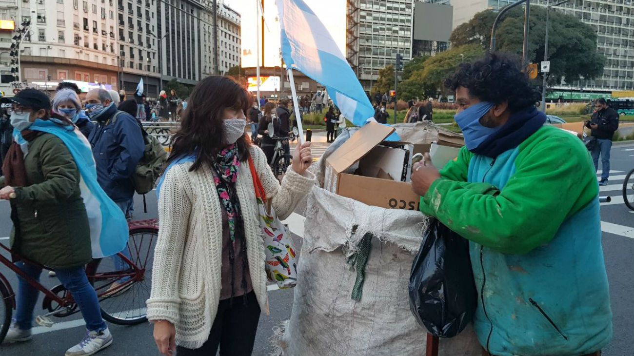 9 de Julio de 2020: Obelisco y Plaza de Mayo fueron escenarios de la protesta contra el gobierno de Alberto Fernández.