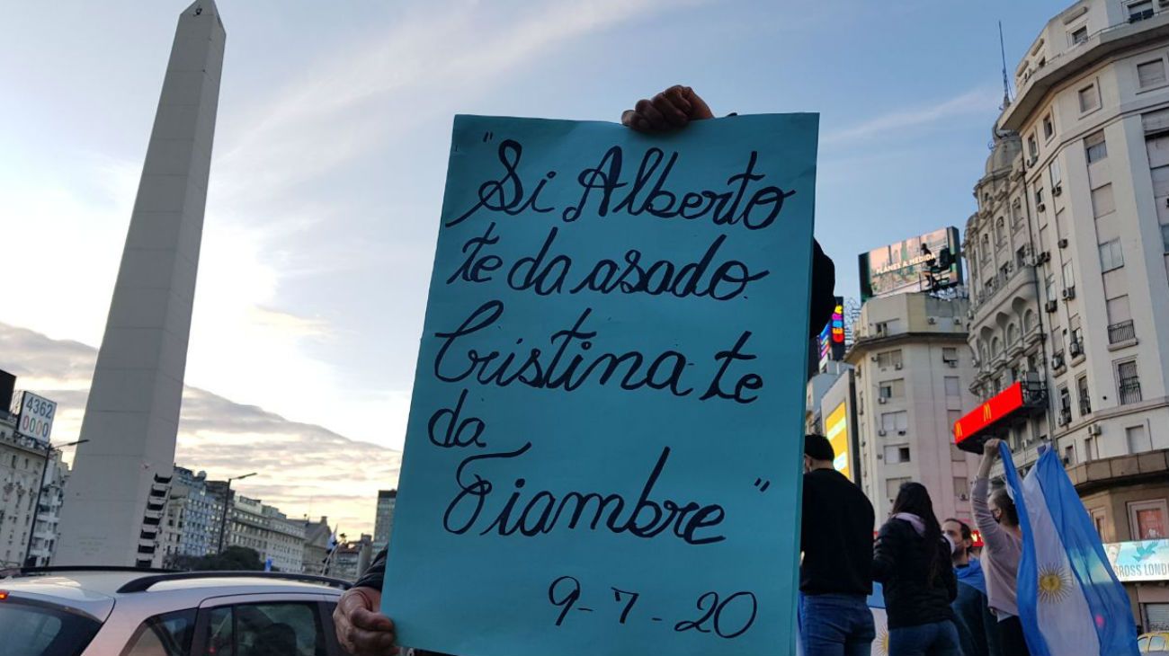 9 de Julio de 2020: Obelisco y Plaza de Mayo fueron escenarios de la protesta contra el gobierno de Alberto Fernández.