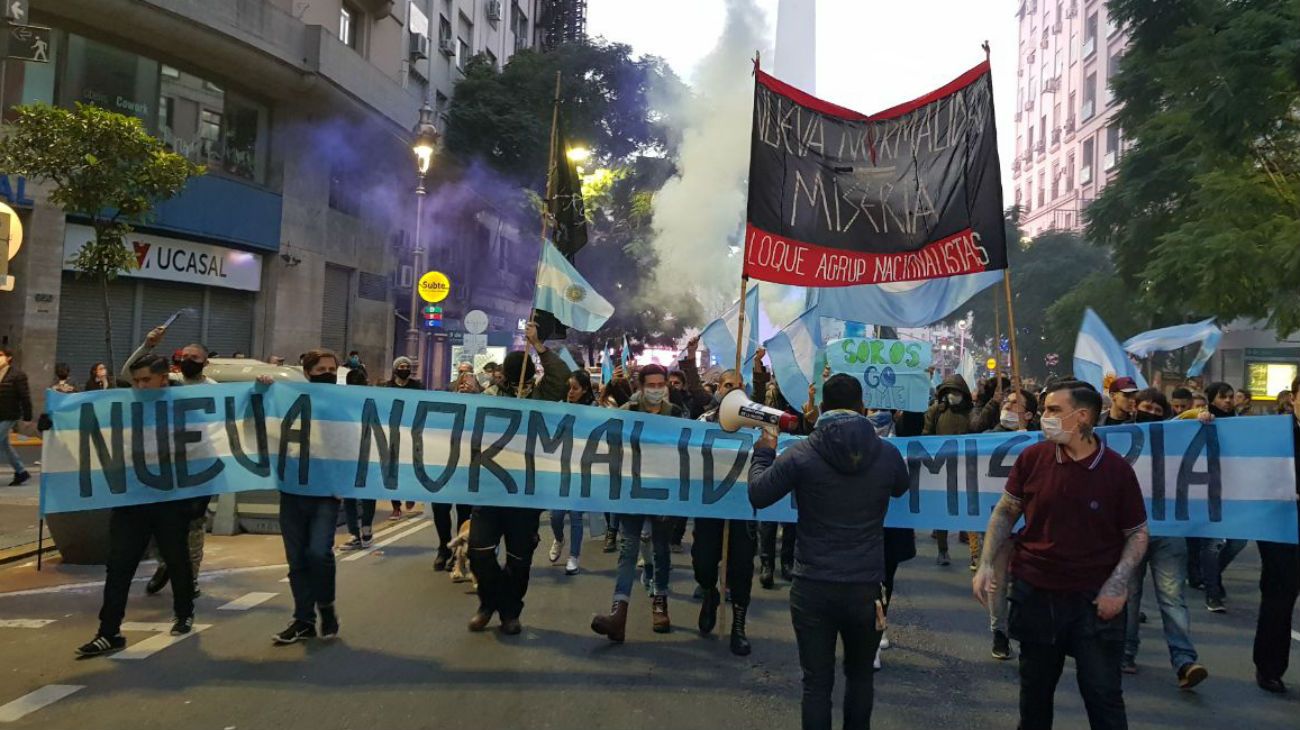 9 de Julio de 2020: Obelisco y Plaza de Mayo fueron escenarios de la protesta contra el gobierno de Alberto Fernández.