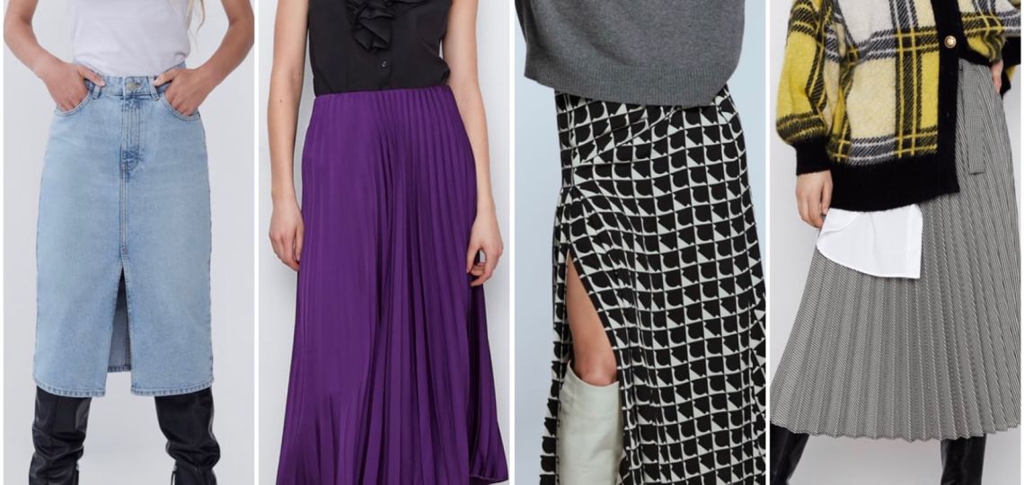 Rebajas en Zara: 10 faldas midi que tenés que aprovechar