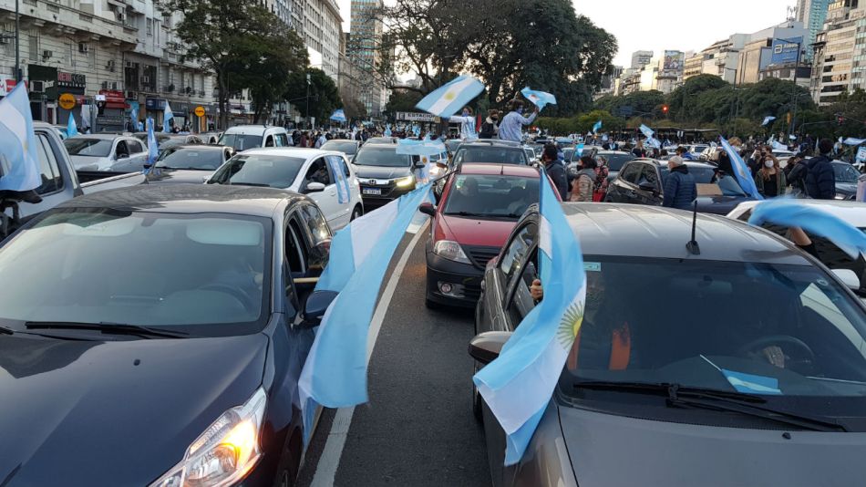 9 de Julio de 2020: Obelisco y Plaza de Mayo fueron escenarios de la protesta contra el gobierno de Alberto Fernández.