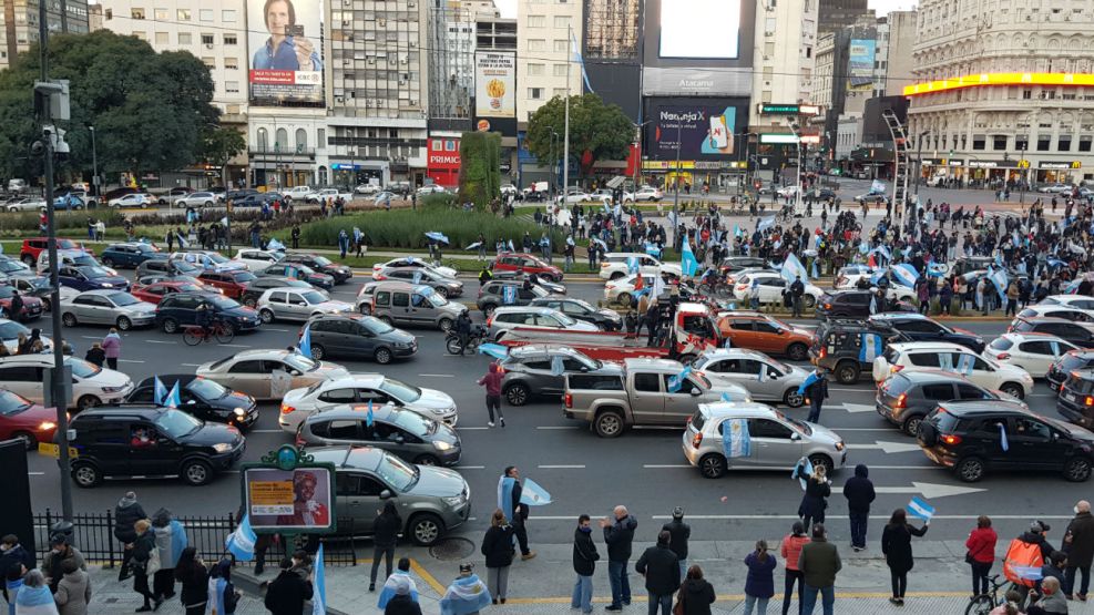 9 de Julio de 2020: Obelisco y Plaza de Mayo fueron escenarios de la protesta contra el gobierno de Alberto Fernández.