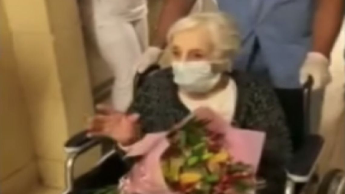 101-year-old Irene Bindi was discharged 36 days after being hospitalised with Covid-19.