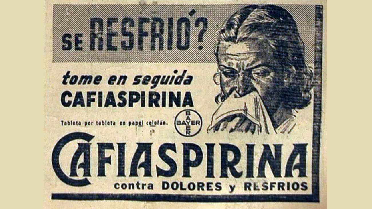 1940. Caras congestionadas, un clásico. Cafiaspirina. 