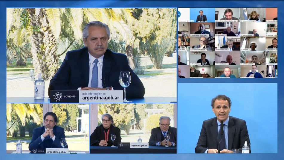 Alberto Fernández durante el acto en materia educativa.