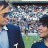 Una foto histórica. Silvio Marzolini y Diego Maradona en la Bombonera (1981). // Instagram Maradona oficial
