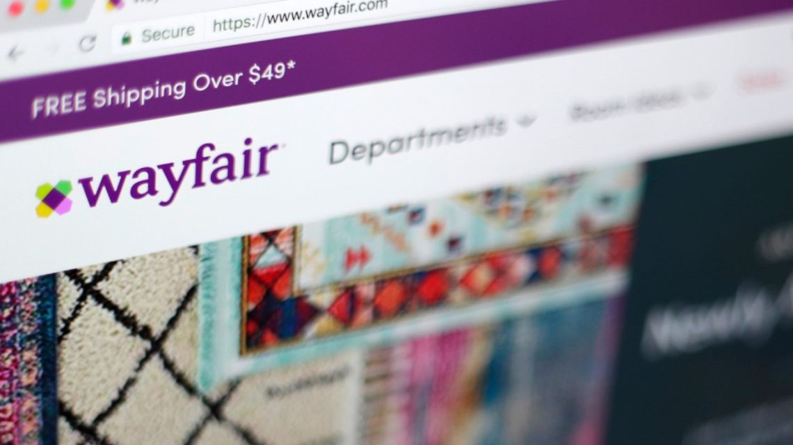 This April 17, 2018, file photo shows the Wayfair website on a computer in New York.