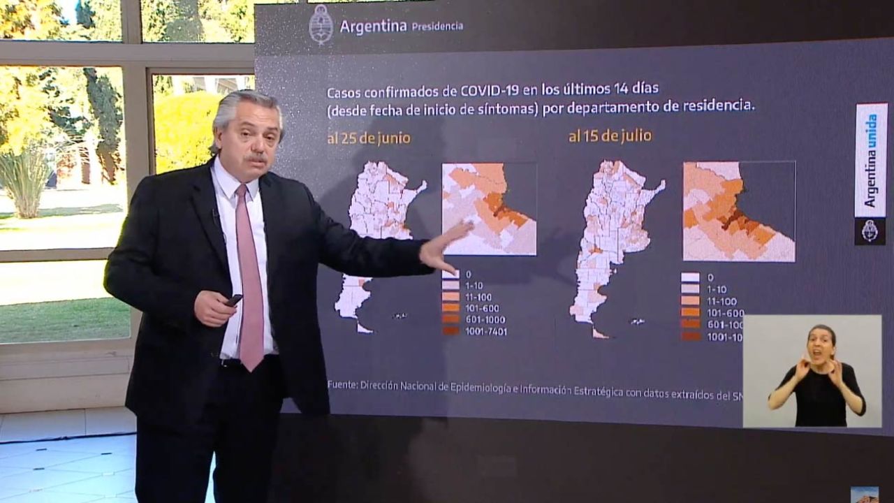 Alberto Fernández con datos de coronavirus | Foto:cedoc