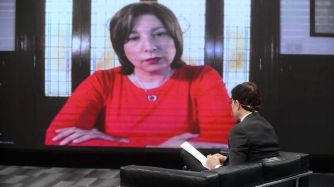 Arabela Carreras, gobernadora de Río Negro, en la entrevista con Jorge Fontevecchia.