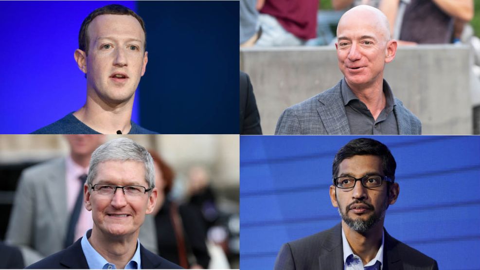 Mark Zuckerberg Jeff Bezos Tim Cook  Sundar Pichai 20200728
