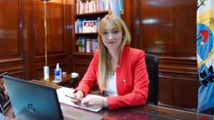 La Senadora Anabel Fernández Sagasti en su despacho.