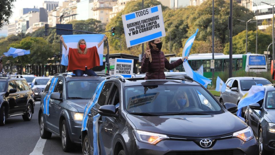 Marcha en el Obelisco contra la reforma judicial.
